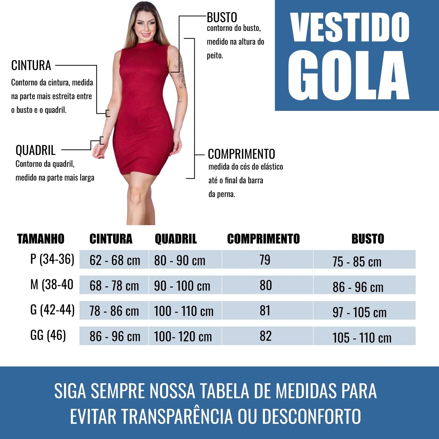 Vestido com Gola Canelado